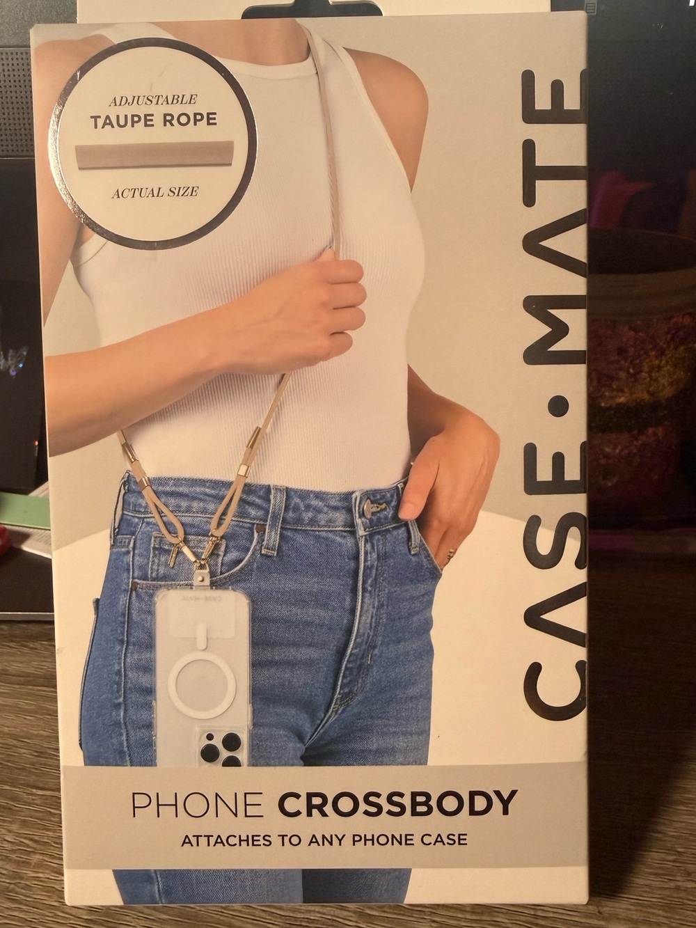 Case-Mate Adjustable Taupe Phone Crossbody Strap Universal NWT